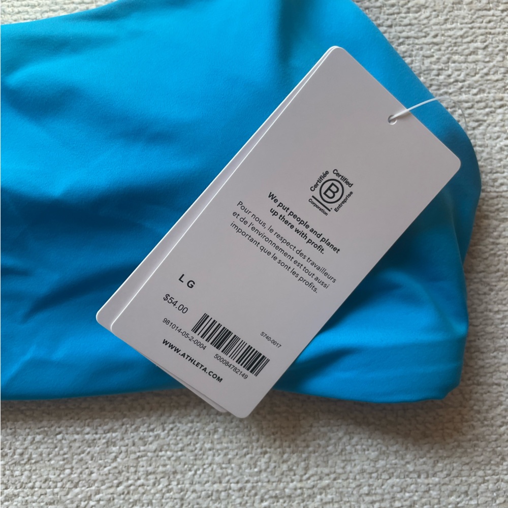 Athleta bright blue swim tops - M & L - new with tags